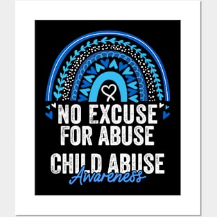 Child Abuse Prevention Awareness Month Blue Ribbon gift idea Posters and Art